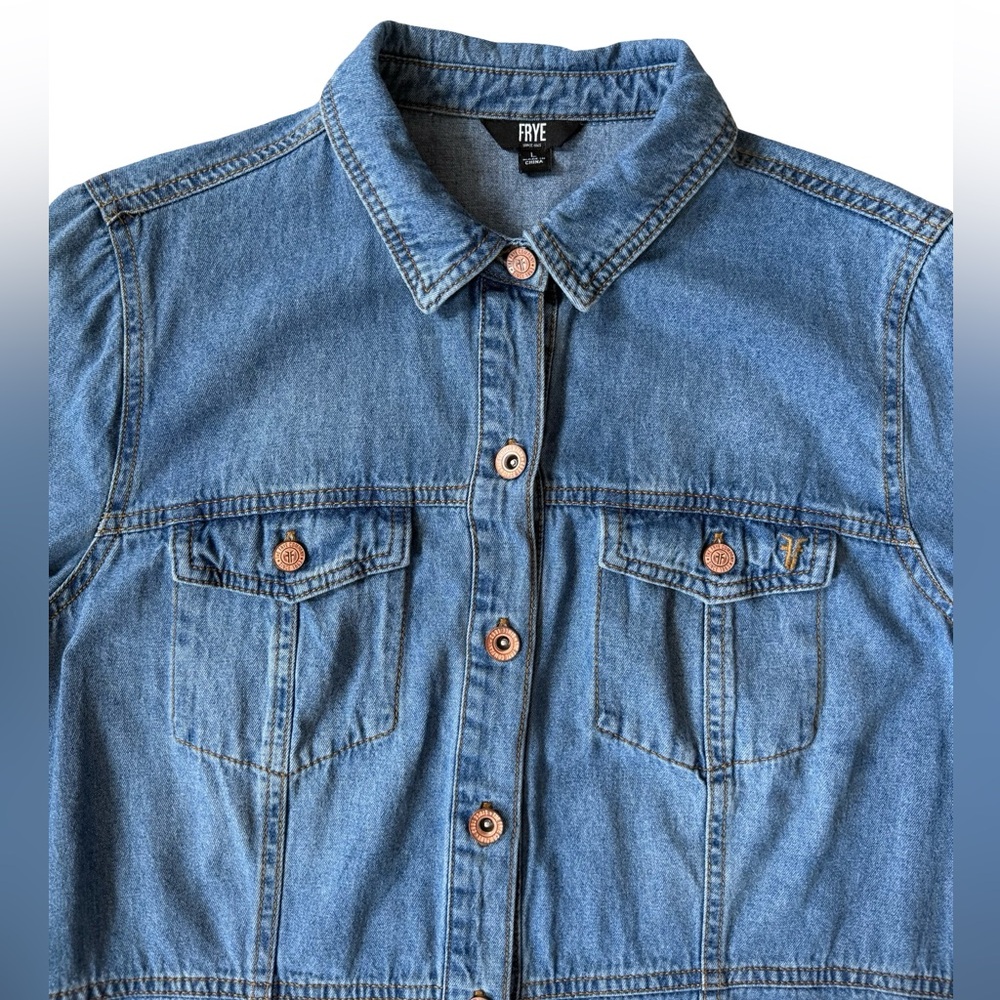 Frye - Women’s Button Down Denim Shirt Dress (EUC) Size: L - Picture 5 of 12